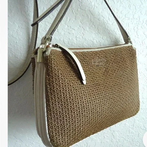 NWOT KATE SPADE New York Jackson Straw Triple Gusset Crossbody - Picture 4 of 16